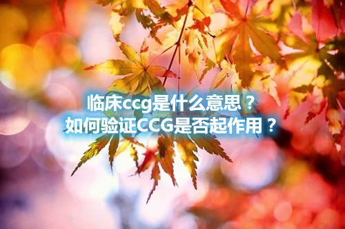 臨床ccg是什么意思？如何驗證CCG是否起作用？(圖1)