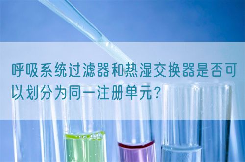 呼吸系統(tǒng)過濾器和熱濕交換器是否可以劃分為同一注冊單元？(圖1)