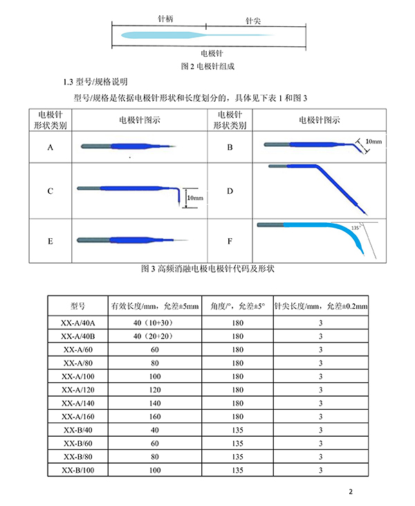 消融電極高頻消融電刀產(chǎn)品技術要求(免費下載)(圖3)